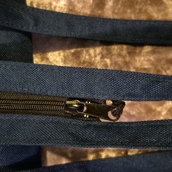 Y2K Vintage Blue/Green Canvas Mini Backpack with Suede - Picture 6 of 6